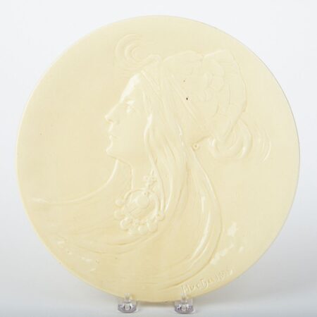 Alphonse Mucha, Art Nouveau Girl Ceramic Plate