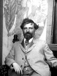 Alphonse Mucha in his Paris studio, c. 1899
