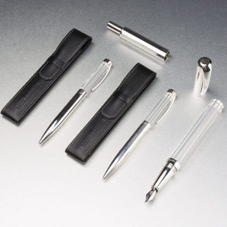 Lot 069: 3 Swarovski Writing Implements Fountain Pen Roller Ball Fine Pens & Writing Instruments - Nov 9 2018 Fine Pens