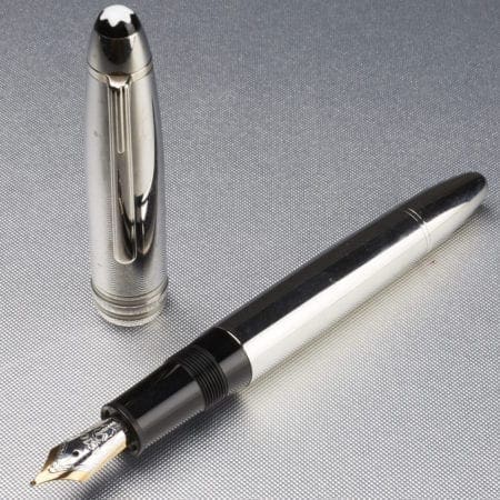 Lot 037: Montblanc Meisterstuck Solitaire Stainless Steel Fountain Pen Fine Pens & Writing Instruments - Nov 9 2018 Fine Pens