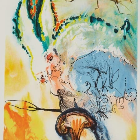 4 Salvador Dali Alice in Wonderland Color Lithographs