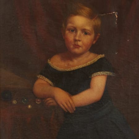 Lot 002: 19th Century American School Portrait of a Girl Unsigned Fine and Decorative Arts of the Globe - Jan 19 2019 Fine Art