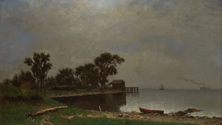 Lot 019: William Marple 19th c. Lake Pepin Minnesota Oil Painting Fine and Decorative Arts of the Globe - Jan 19 2019 Fine Art