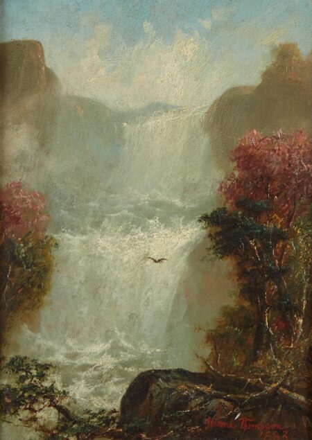 Lot 020: Jerome B. Thompson Dakota Cascade Oil on Panel Painting Fine and Decorative Arts of the Globe - Jan 19 2019 Fine Art