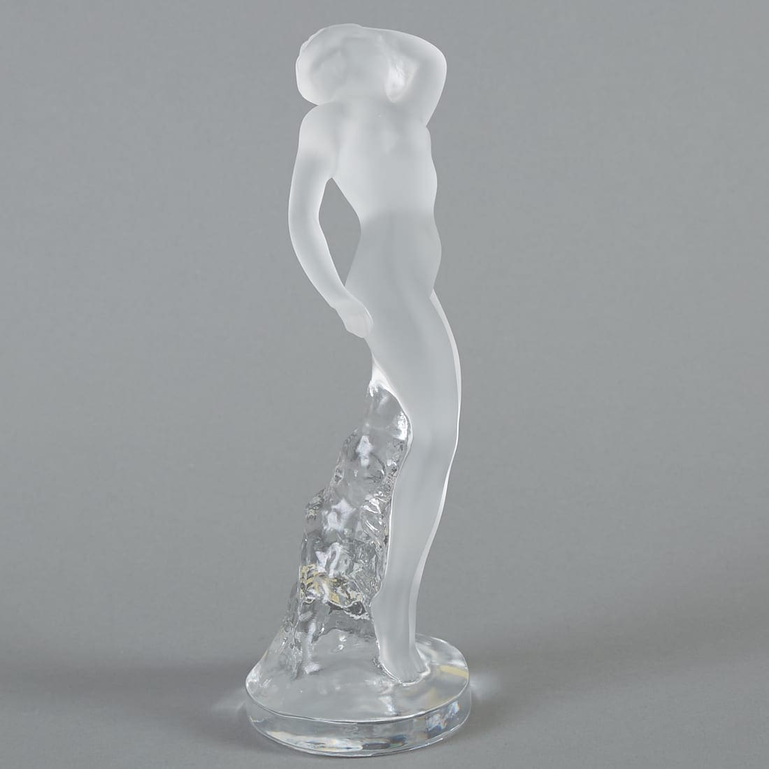 Lalique Faune With Nude Frosted Crystal Figurine