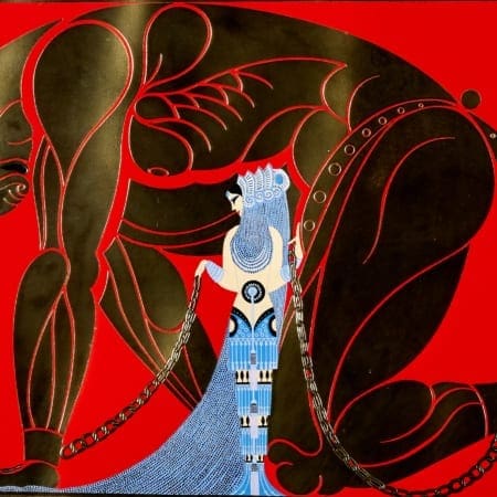 Erte Samson and Delilah Silkscreen Art Deco Fashion