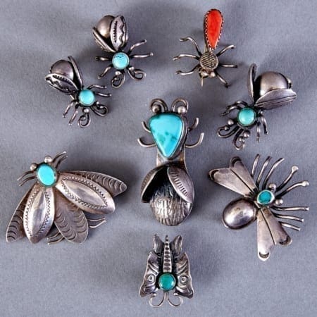 Lot 328: 8 Navajo Sterling Silver Insect Pins Fine and Decorative Arts of the Globe - Jan 19 2019 Art of World