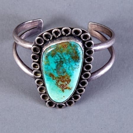 Lot 349: Navajo Sterling and Turquoise Bracelet c. 1950s-1960s Fine and Decorative Arts of the Globe - Jan 19 2019 Art of World