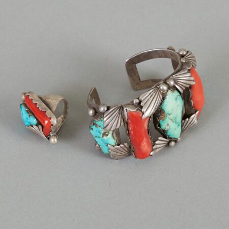 Lot 370: Zuni Bracelet and Ring Attributed to Dan Simplicio Fine and Decorative Arts of the Globe - Jan 19 2019 Art of World