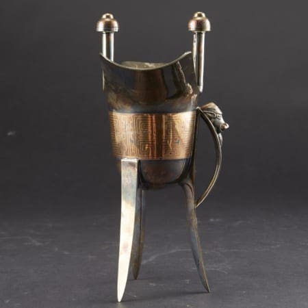 Lot 002: Chinese Republic Period Silver and Copper Inlaid Archaistic Ritual Wine Vessel Asian Art and Decorative Art (Day Two) - Sep 29 2018 Asian Art