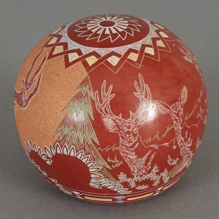 Lot 165: Gregory Lonewolf Sgrafitto Pot Santa Clara Fine and Decorative Arts of the Globe - Jan 19 2019 Decorative Arts