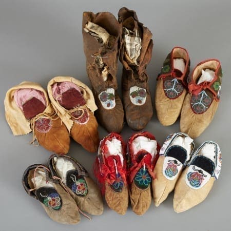 Lot 245: 6 Pairs Beaded Ojibwe Moccasins 19th to 20th c. Fine and Decorative Arts of the Globe - Jan 19 2019 Asian Art