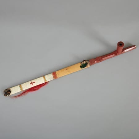 Lot 284: Important Northern Plains Catlinite Pipe with Quilled Stem and Horse Hair Drop Fine and Decorative Arts of the Globe - Jan 19 2019 Art of World
