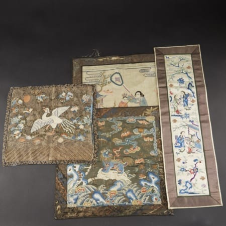 Lot 009: Group of Chinese Silk Embroidery Rank Badges Kossu Asian Art and Decorative Art (Day Two) - Sep 29 2018 Asian Art