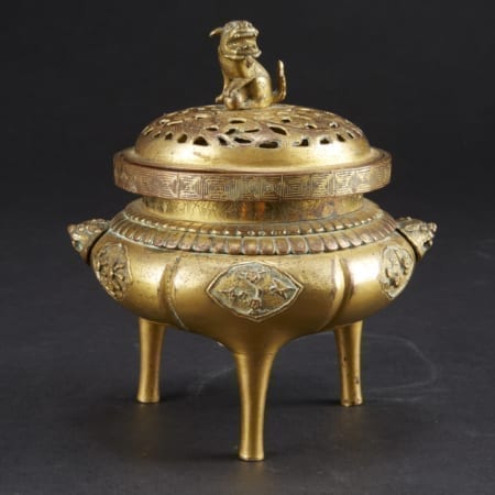 Lot 001: 18th to 19th century Chinese Gilt Bronze Censer Asian Art and Decorative Art (Day Two) - Sep 29 2018 Asian Art