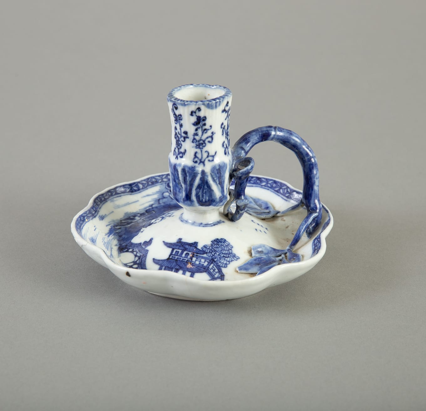 Lot 270: 18th c. Chinese Export  Porcelain Candle Holder