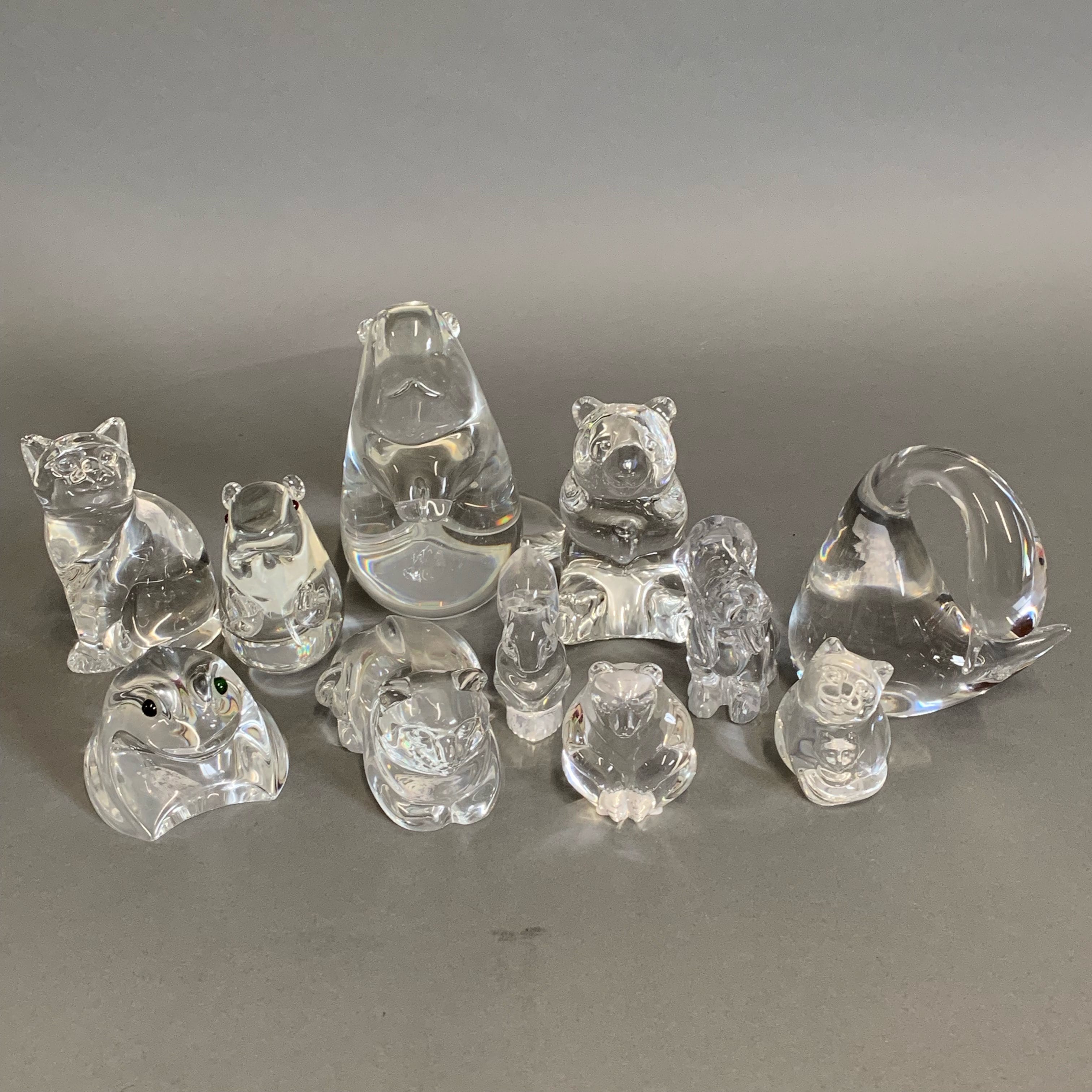 Lot 124: Group of 11 Steuben and Daum Nancy Glass Animal Figurines