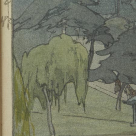 Lot 264: Hiroshi Yoshida ""Sarusawa Pond" Woodblock Print"