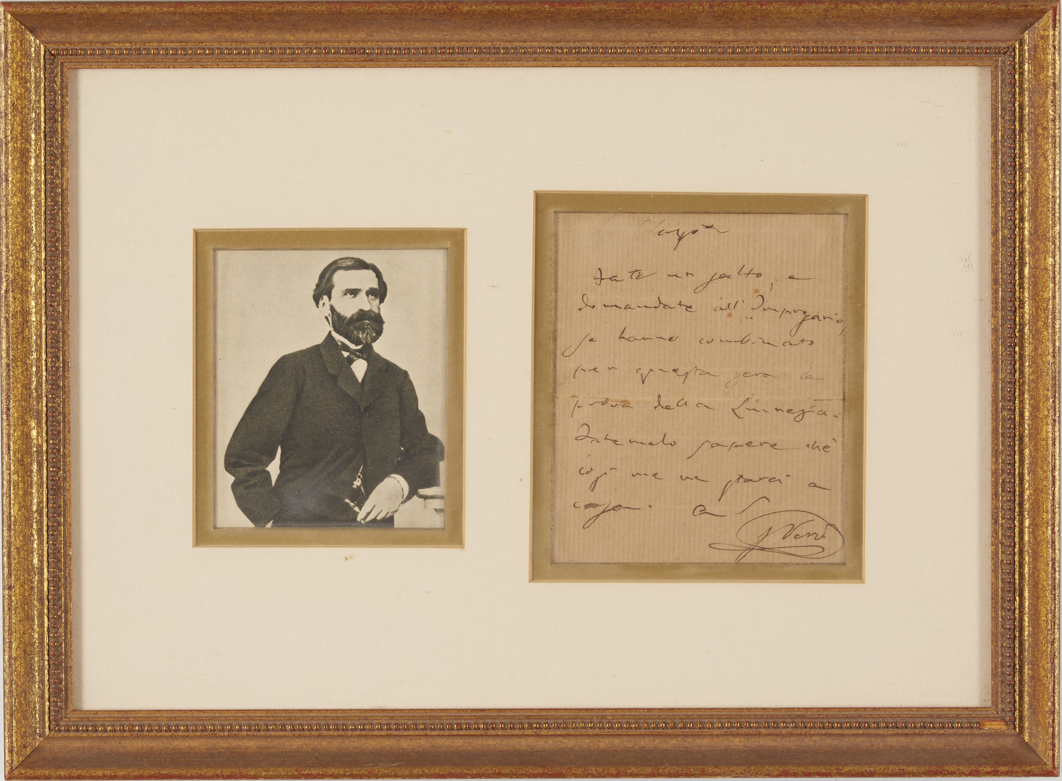 Lot 139: One Verdi Signed Letter
