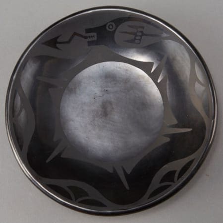 Lot 043: 2 Maria Martinez Blackware Plates