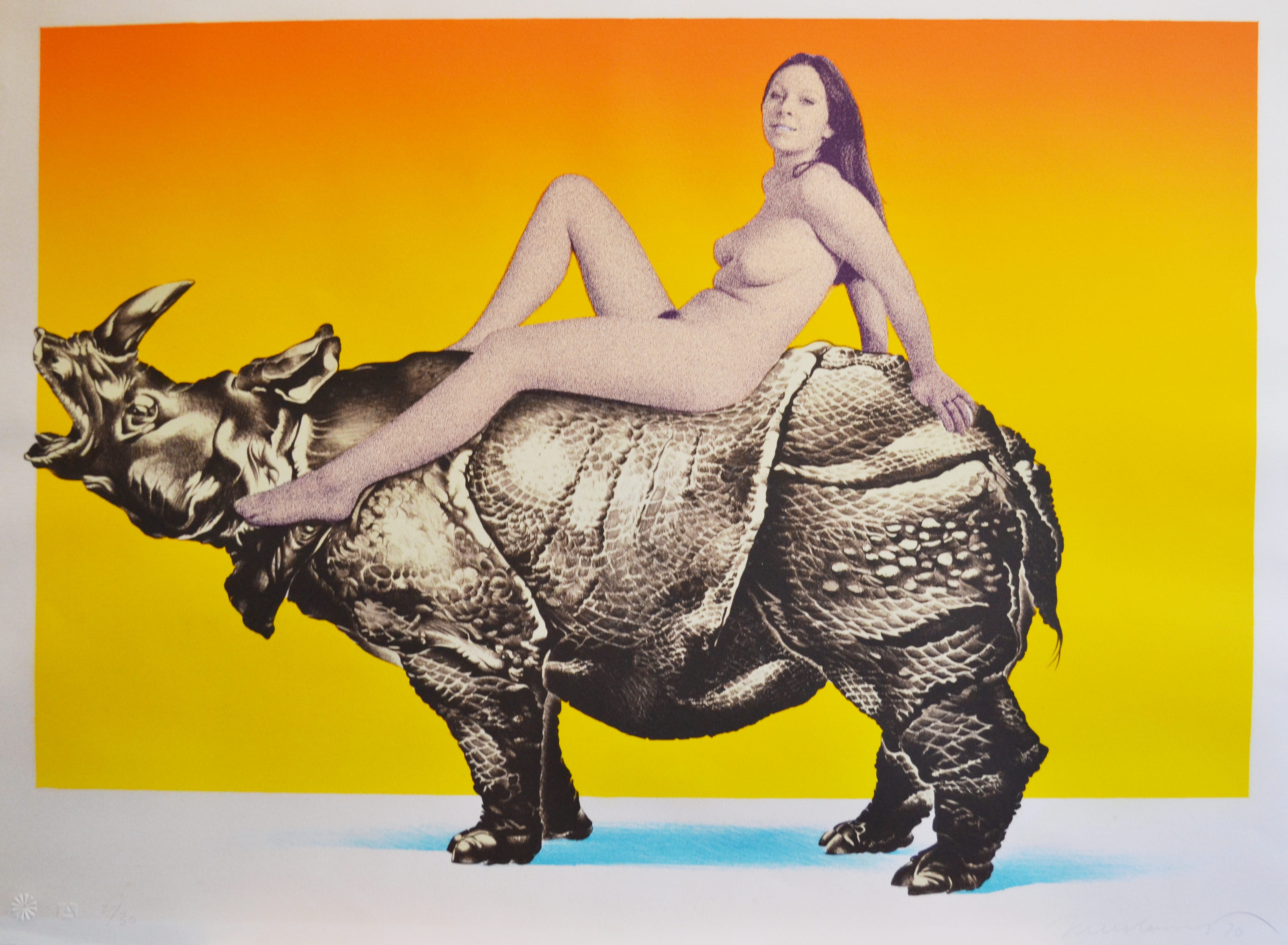 Lot 017: Mel Ramos "Rhino" Lithograph