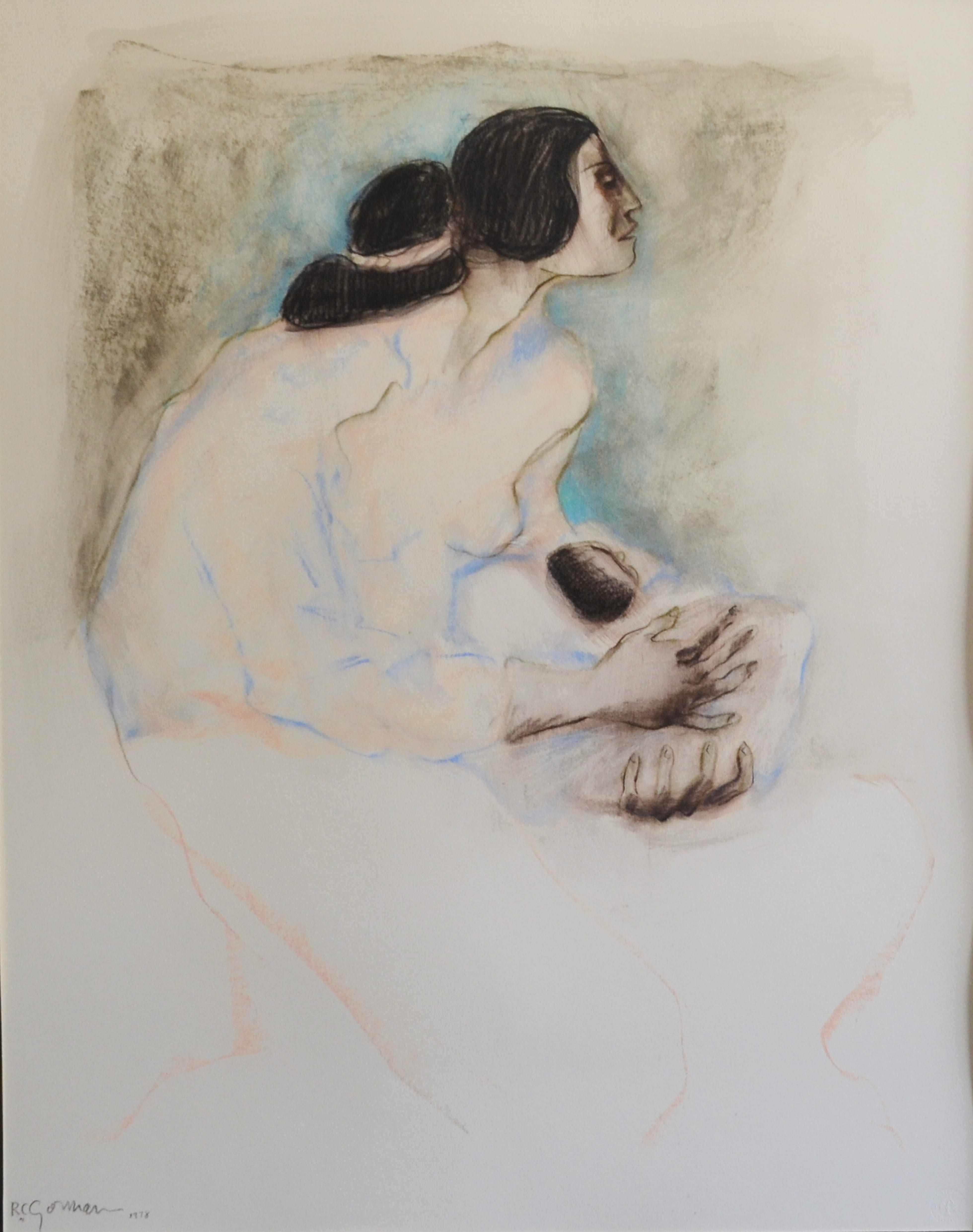 Lot 006: RC Gorman "Indian Madonna" Pastel on Paper