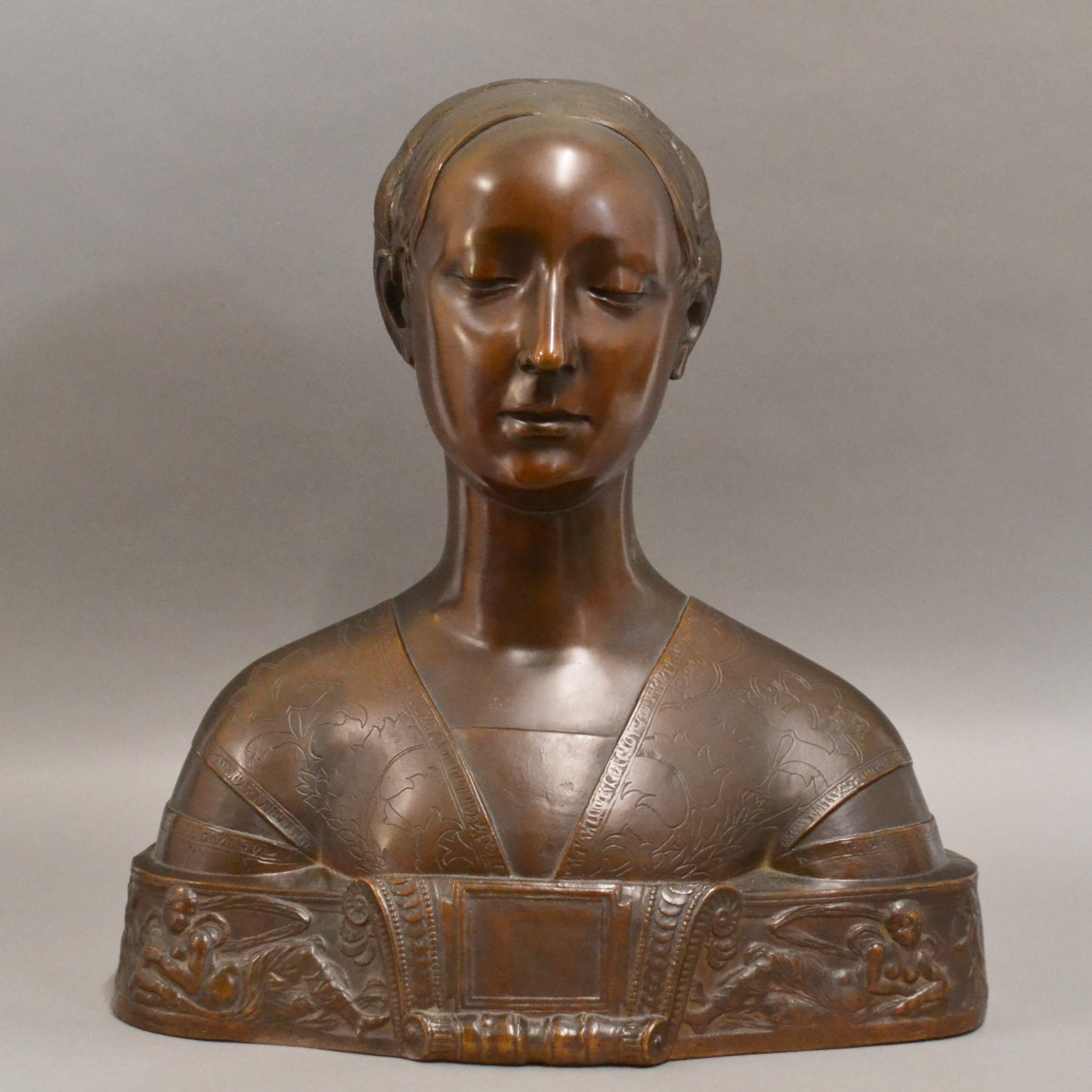 Lot 093: Italian Bronze Bust of Beatrice d'Este