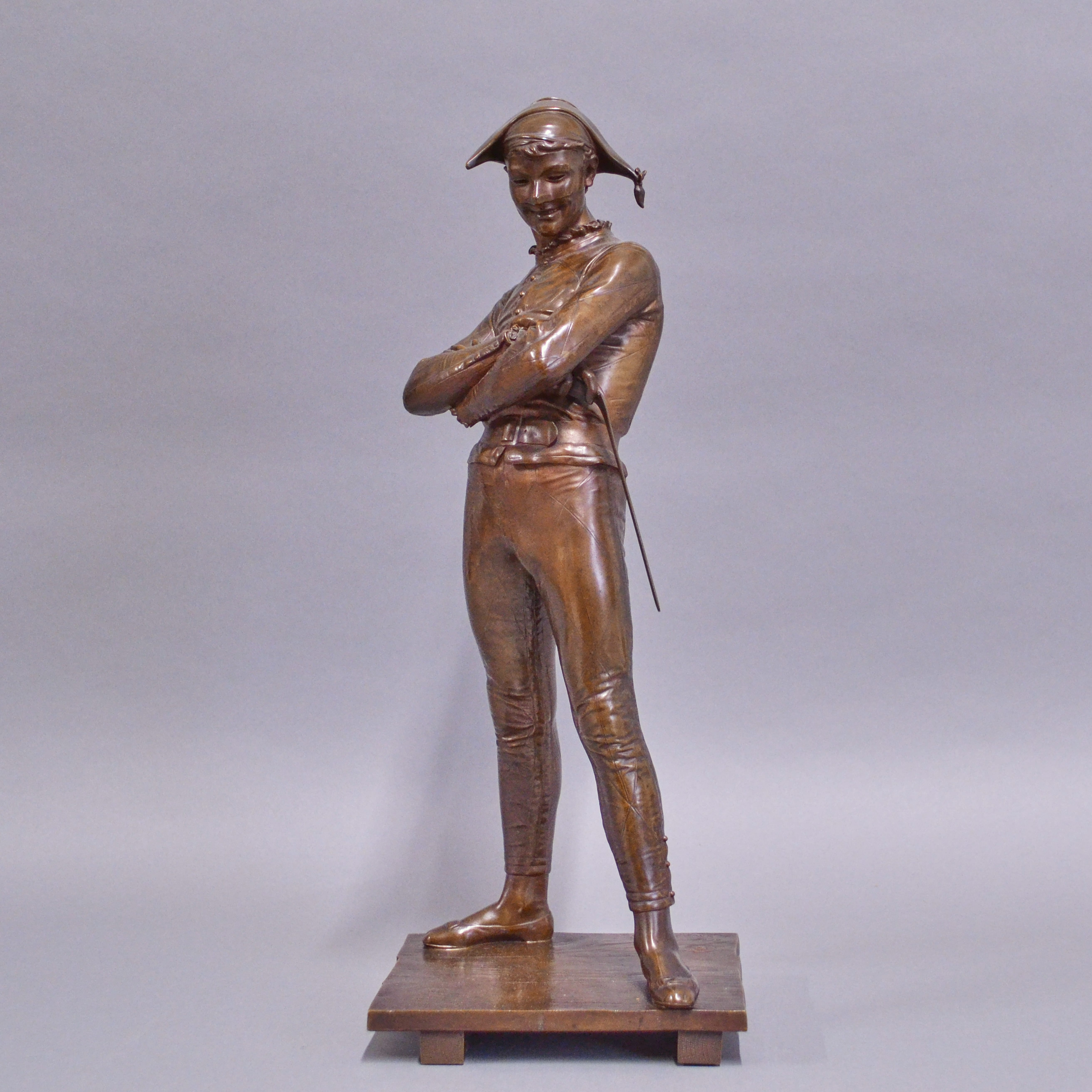 Lot 046: Charles Rene de Saint-Marceaux "Harlequin" Bronze Sculpture