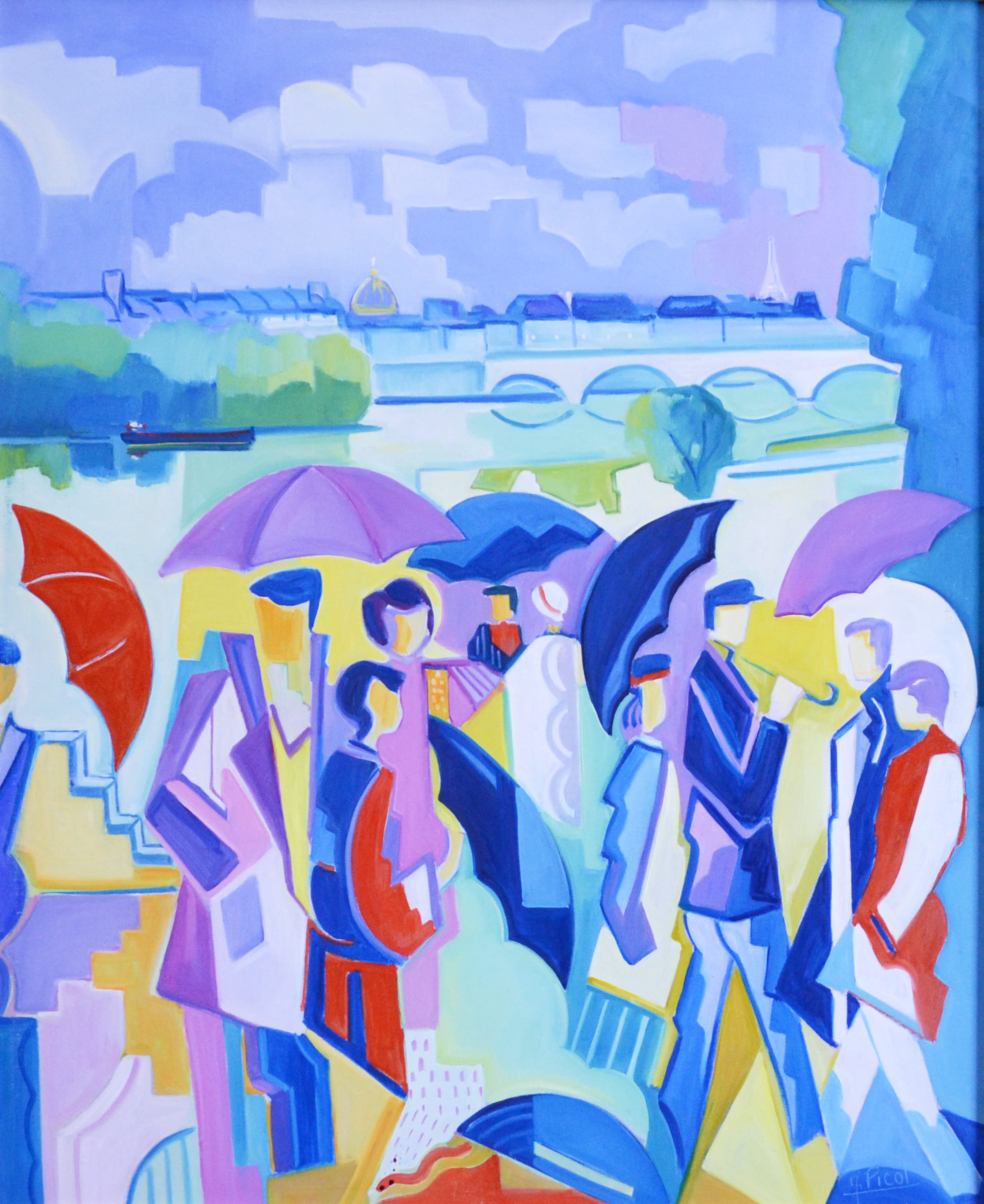 Lot 002: Jean-Claude Picot "Apres l'Averse" Oil on Canvas