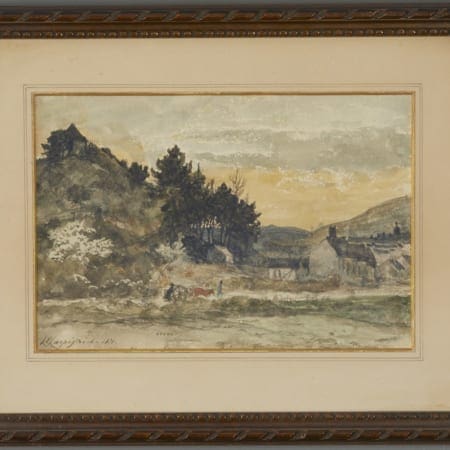 Lot 069: Henri-Joseph Harpignies Watercolor