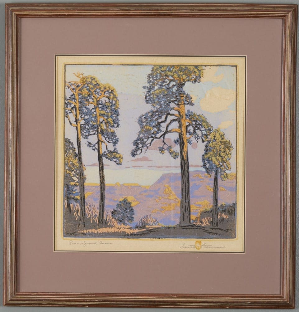 le_pho_banner 2 Gustave Baumann Pines--Grand Canyon Color Woodcut