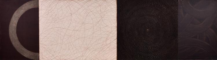 Lot 059: David Shapiro (1944-2014) ""Origin and Return" acrylic on canvas painting" 1998