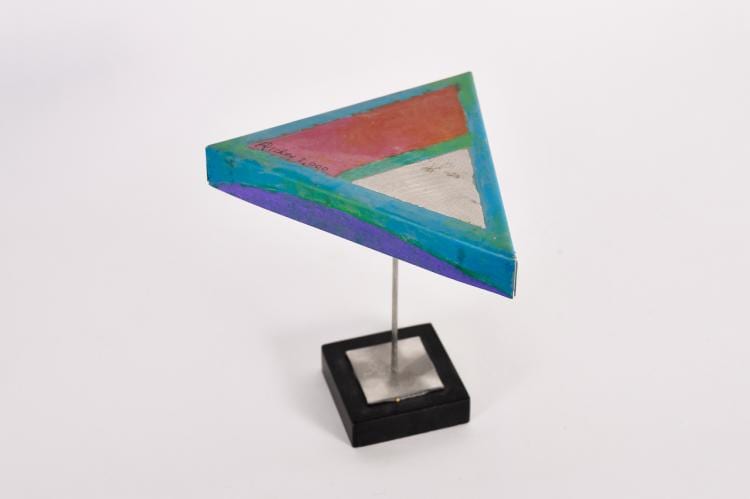 Lot 068: George Rickey (1907-2002) ""Unknown (Small Triangle)" painted steel sculpture" 2000