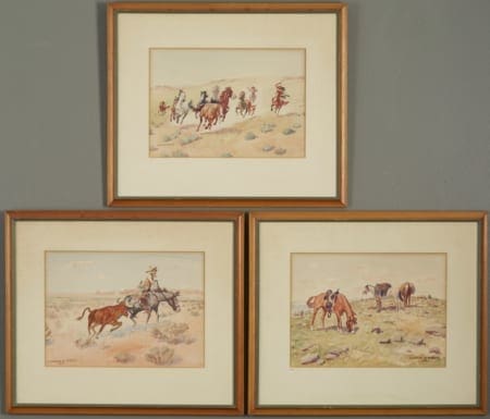 Lot 017: Group of 3 Leonard Reedy Watercolors