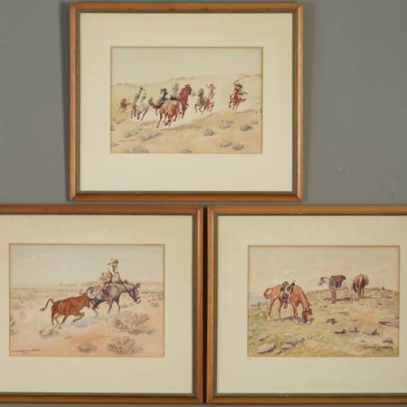 Lot 017: Group of 3 Leonard Reedy Watercolors