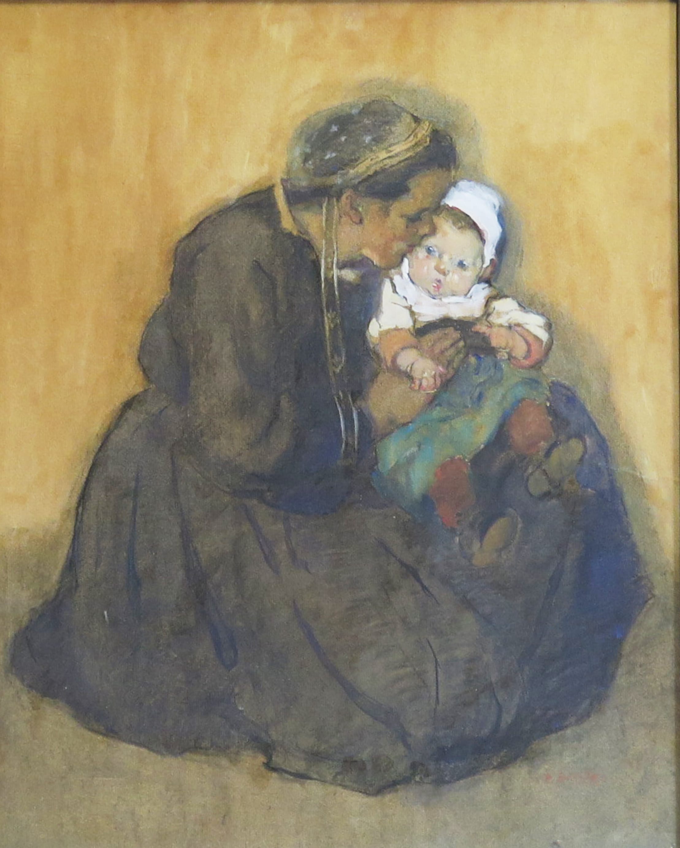 Lot 043: Alice Schille Portrait Pastel and Watercolor