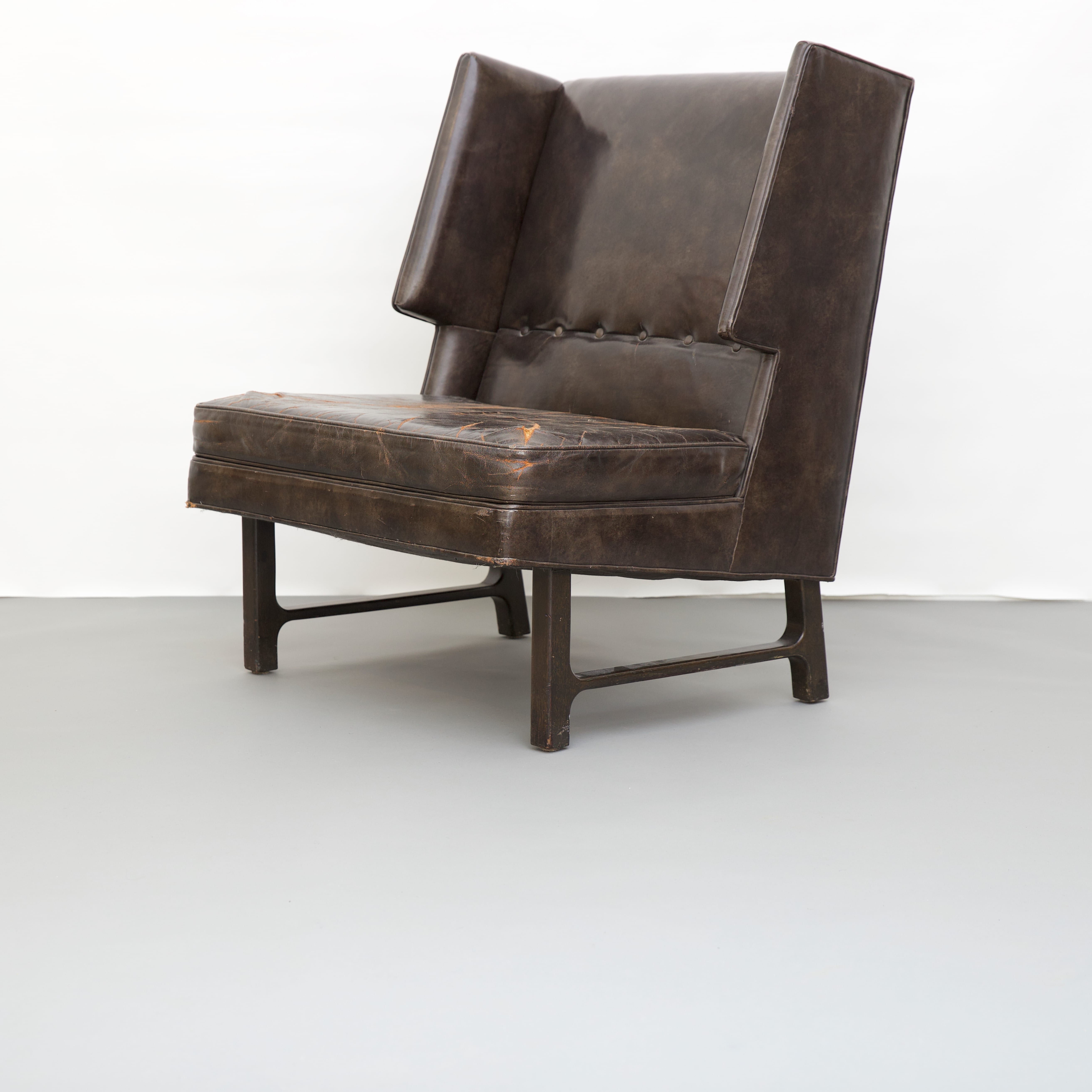 Lot 071: Set of 2 Edward Wormley Dunbar Wingback Chairs