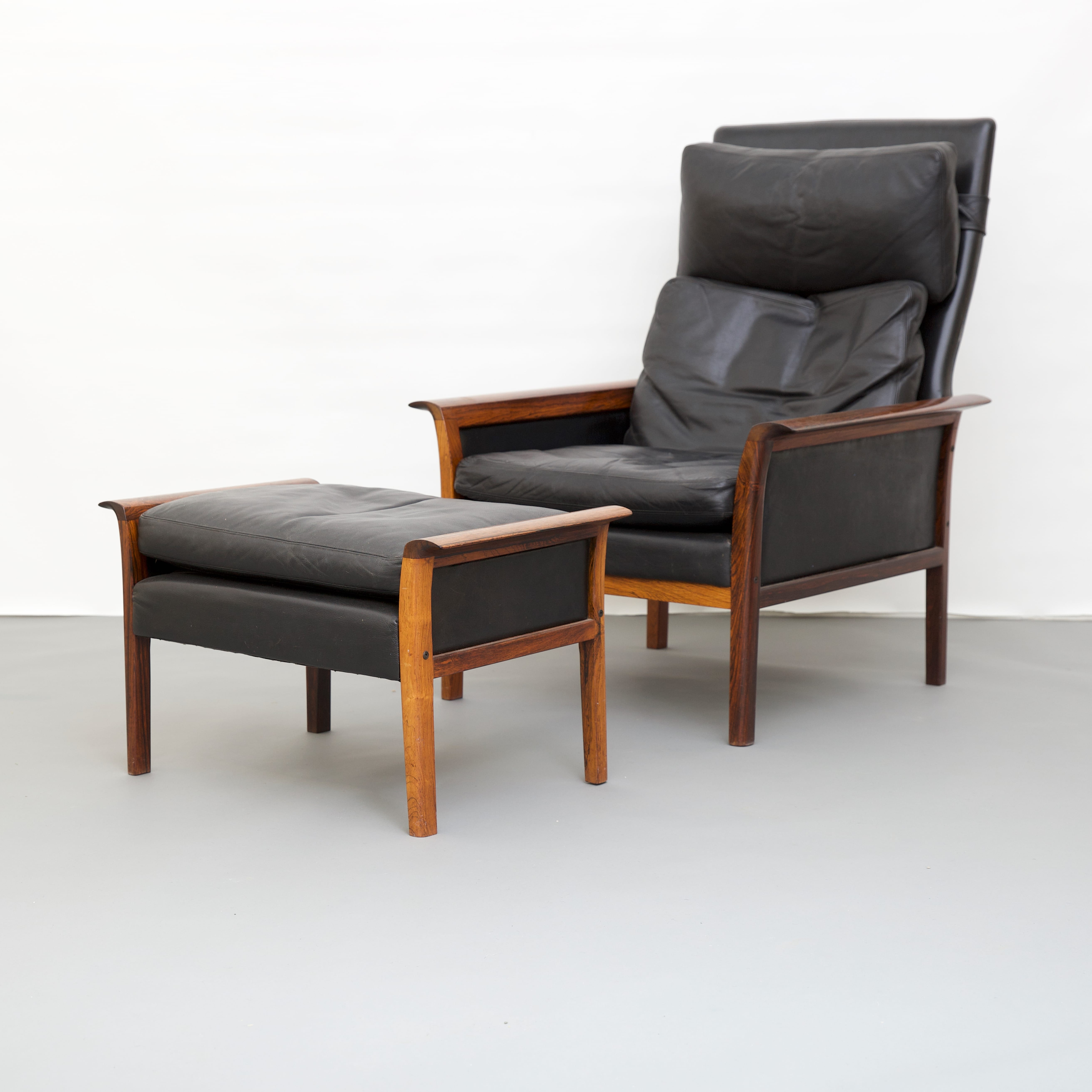 Lot 068: Hans Olsen for Vatne Mobler Lounge Chair and Ottoman