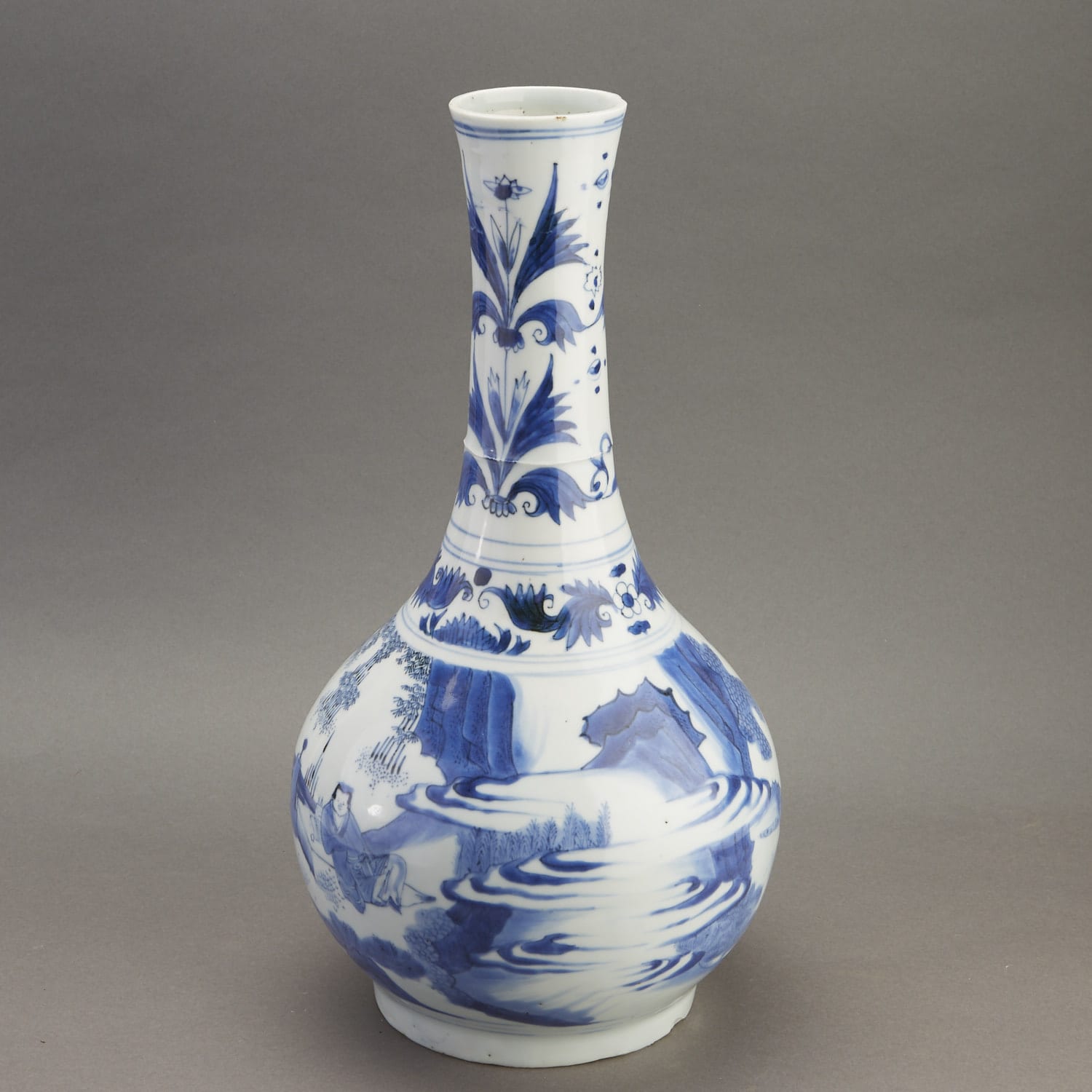 Lot 265: Chinese Transitional Blue White Porcelain Vase