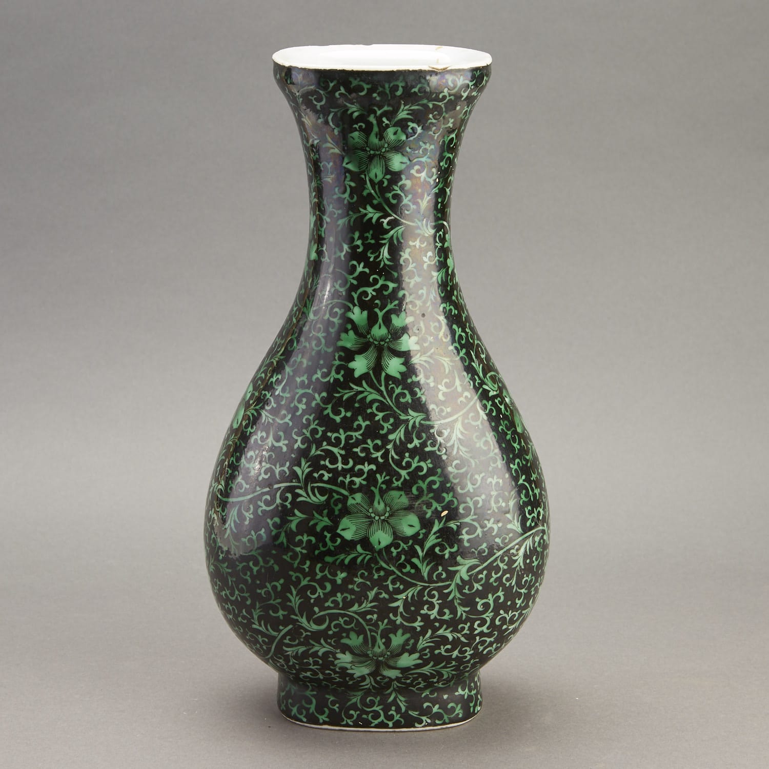 Lot 254: Chinese Famille Noire Kangxi Porcelain Vase
