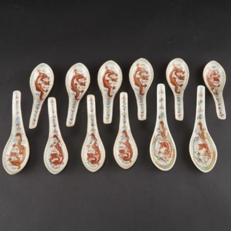 Lot 054: 12 Chinese Guangxu Period Porcelain Spoons Marked and of the Period Asian Art and Decorative Art (Day Two) - Sep 29 2018 Asian Art