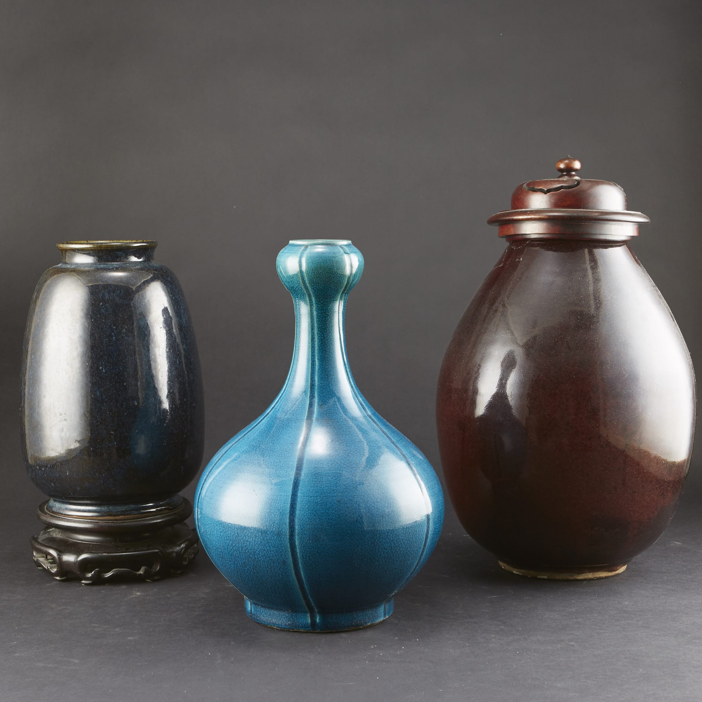 Lot 225: Group of 3 Chinese Porcelain Vases Early Qing