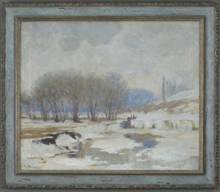 Lot 002: Nicholas Brewer Winter Landscape Oil on Canvas
