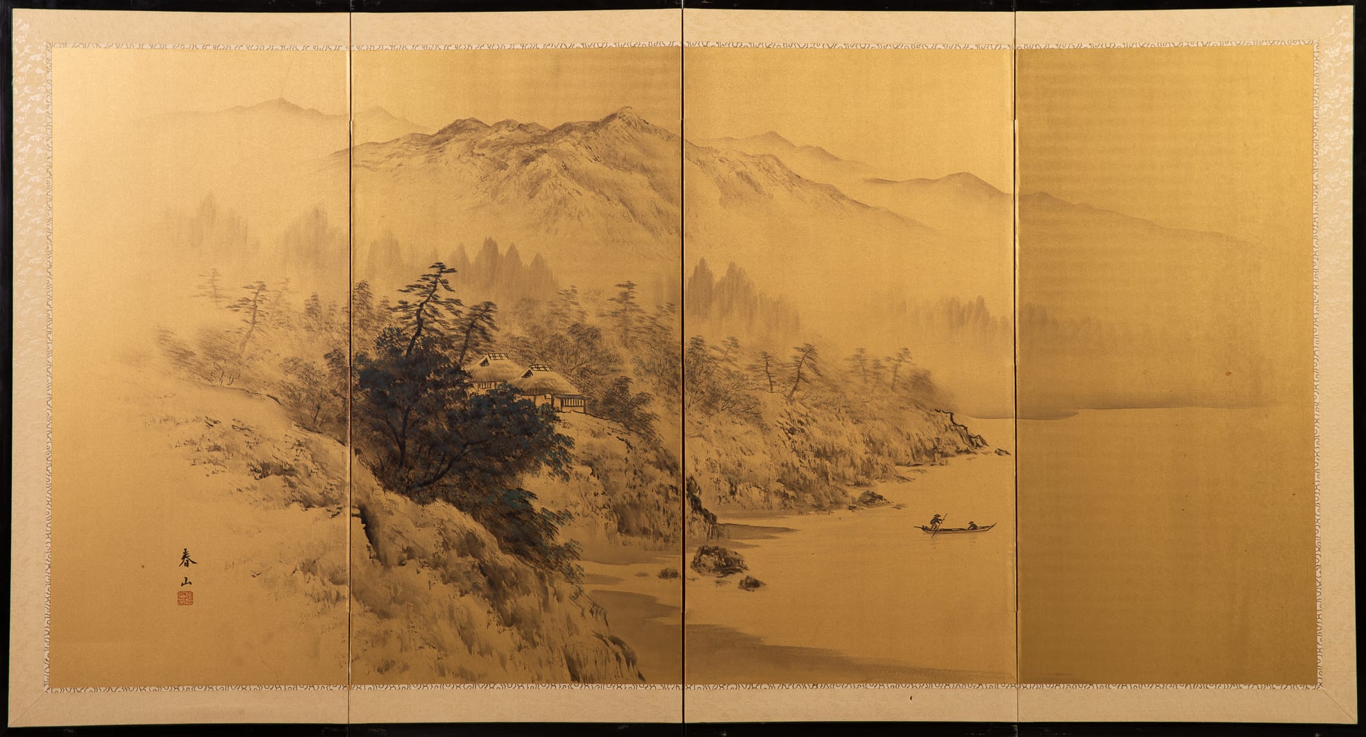 Lot 057: Japanese 4 Panel Floor Screen