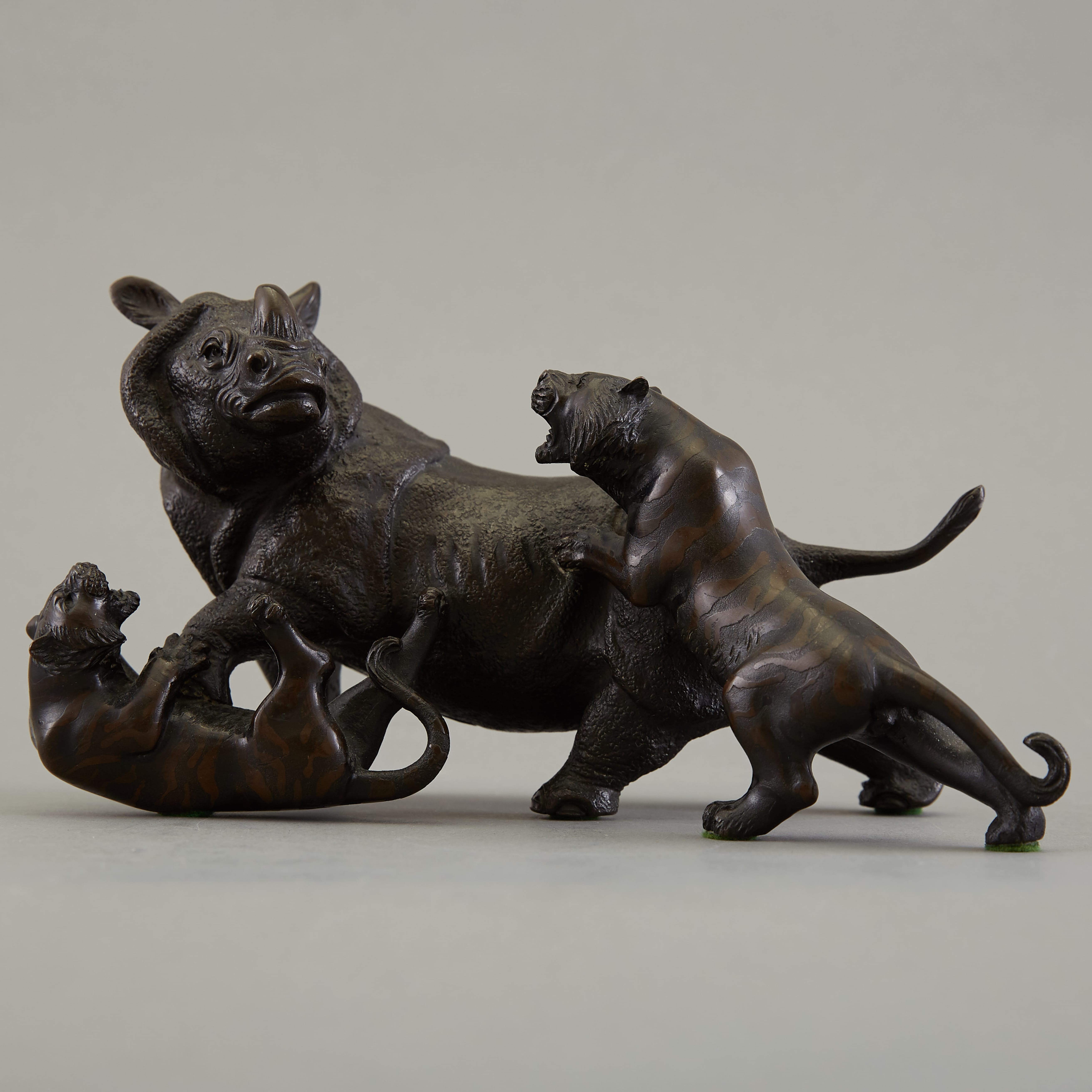 Lot 008: Meiji Japanese Bronze Figural Group Genryusai Seiya
