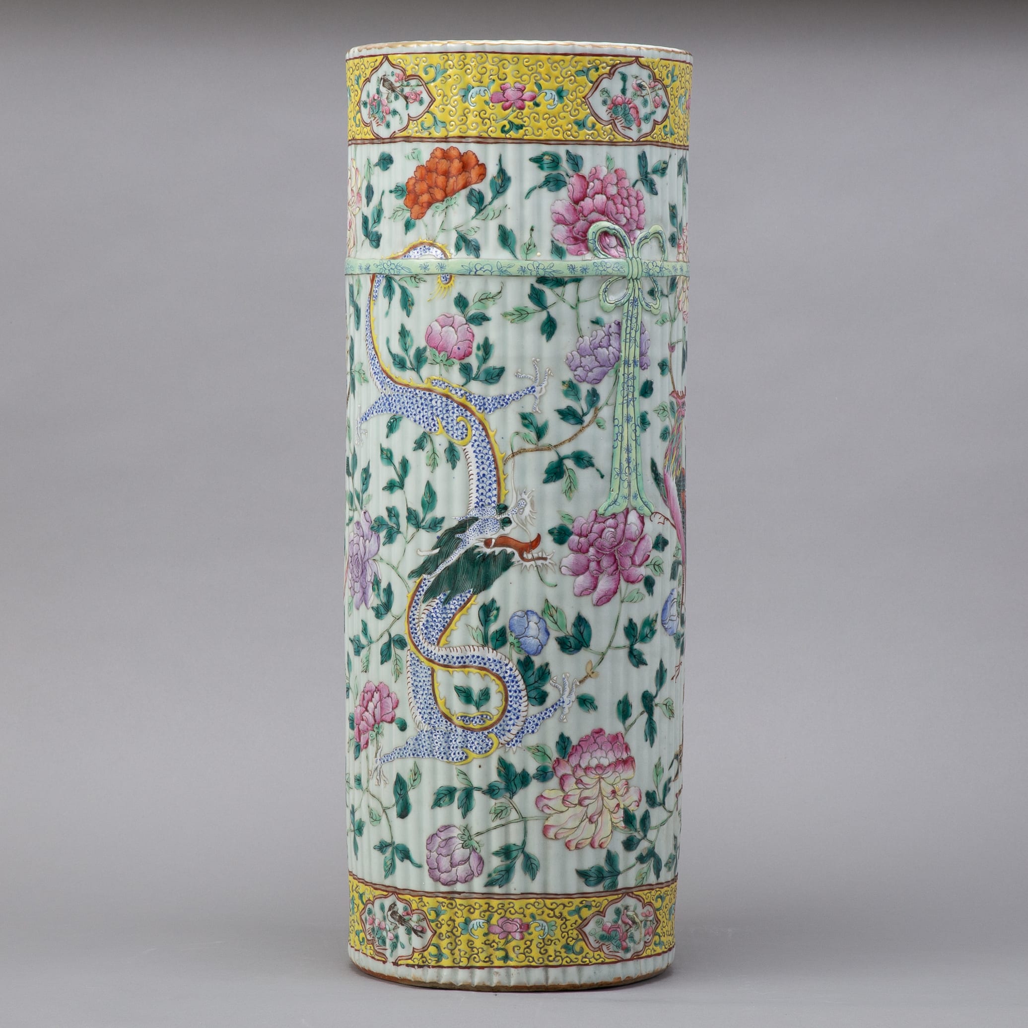 Lot 241:  Chinese Famille Rose Porcelain Umbrella Stand