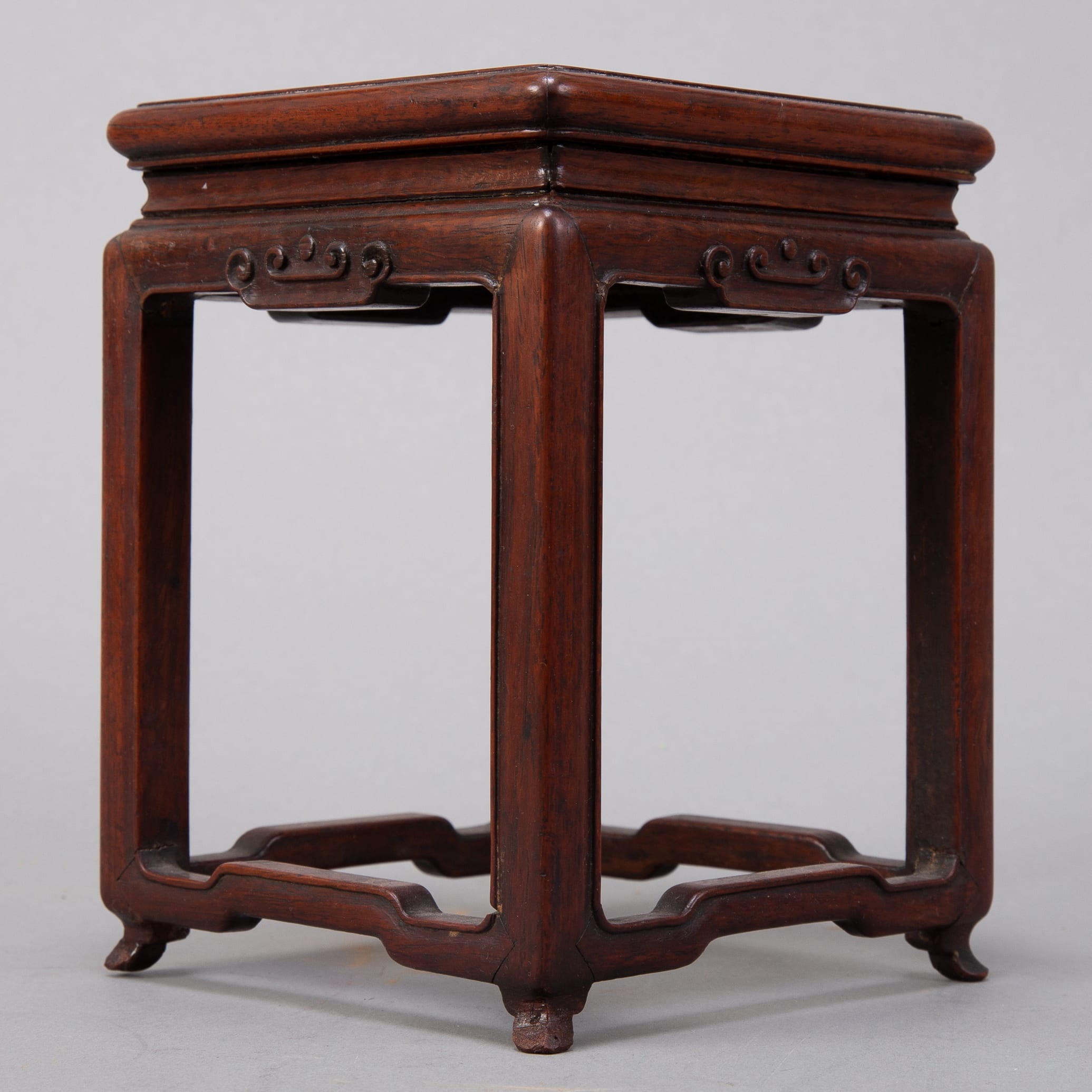 Lot 281: Square Chinese Hardwood Stand for vase or jade