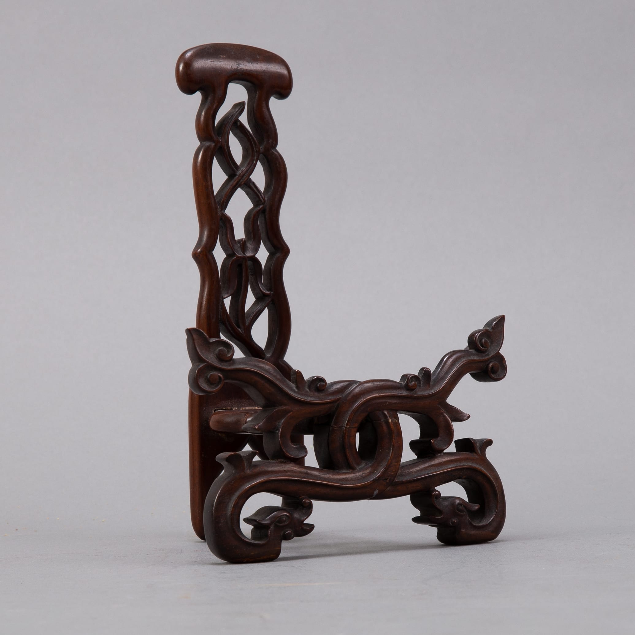 Lot 285: 19th c. Chinese Wooden Plate Stand