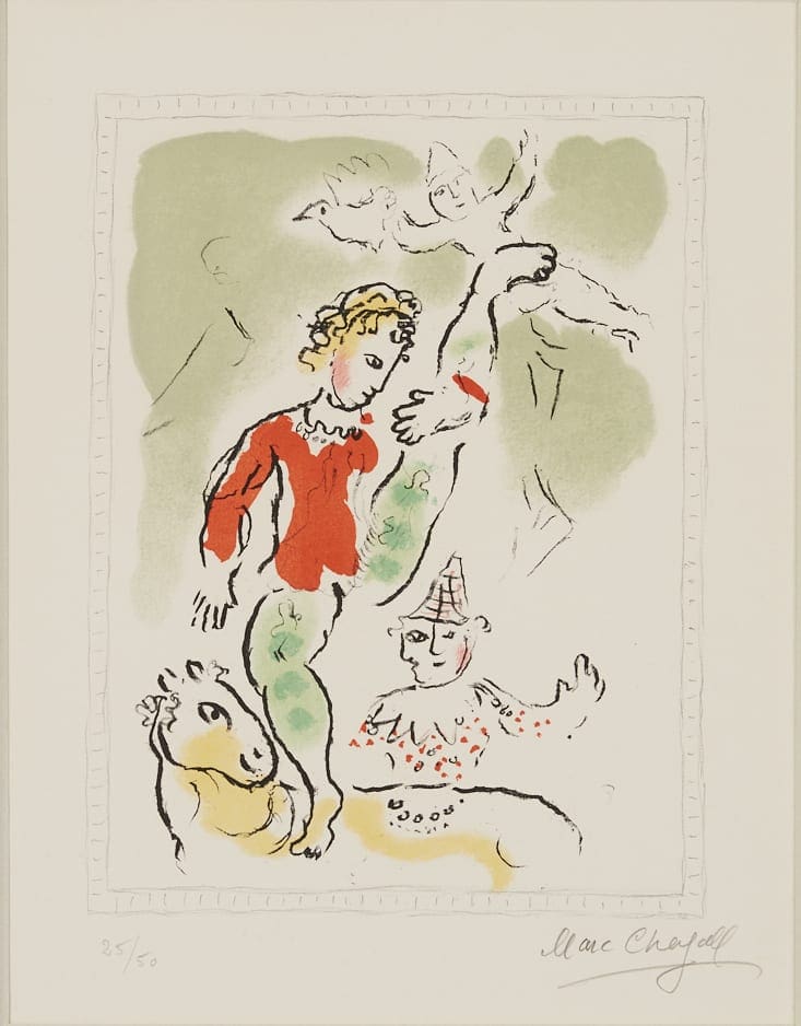 le_pho_banner 2 Marc Chagall Color Lithograph "Little Red Acrobat"