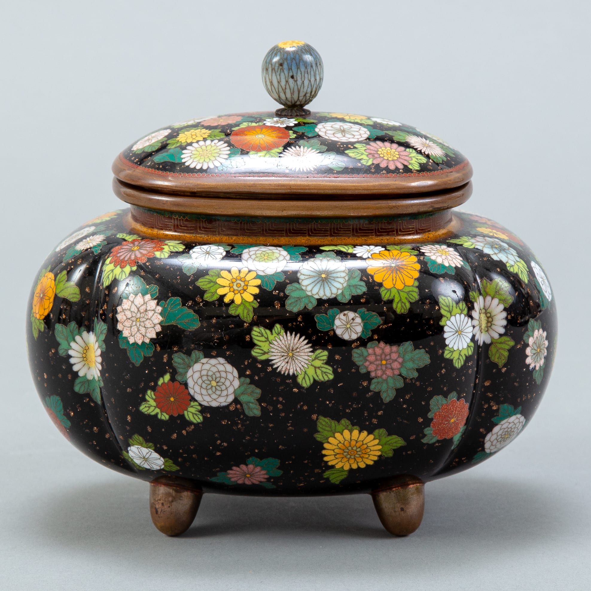 Lot 014: Japanese Meiji Cloisonne Covered Urn